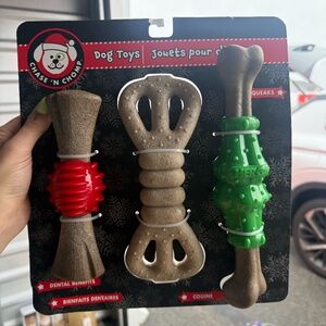 Durable holiday dog toy set